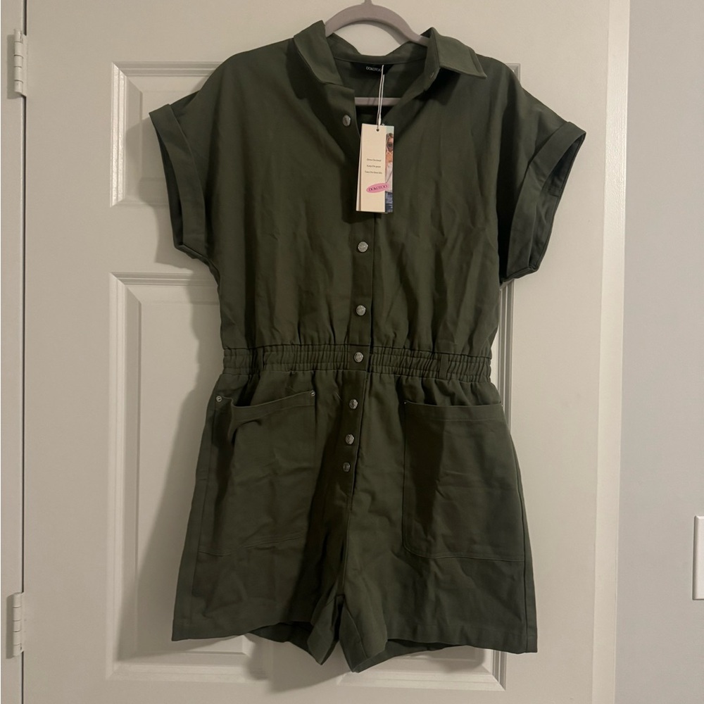 Utility Cargo Green Romper - Picture 4 of 5